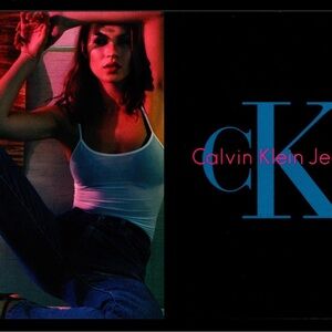 Vintage 1996 Postcard Calvin Klein Jean Kate Moss Layout Promo Fashion 4x6” New